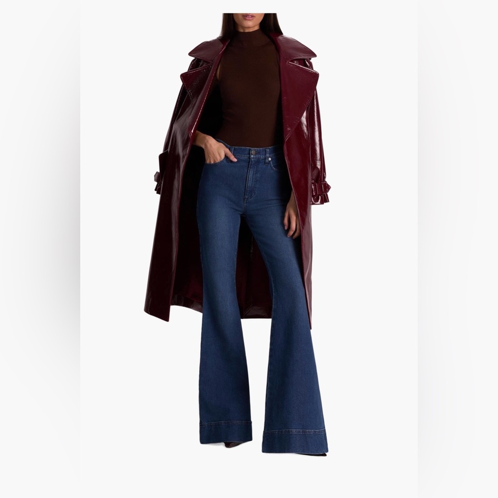 Alice and Olivia NEVADA VEGAN TRENCH COAT color|Oxblood - Picture 6 of 9